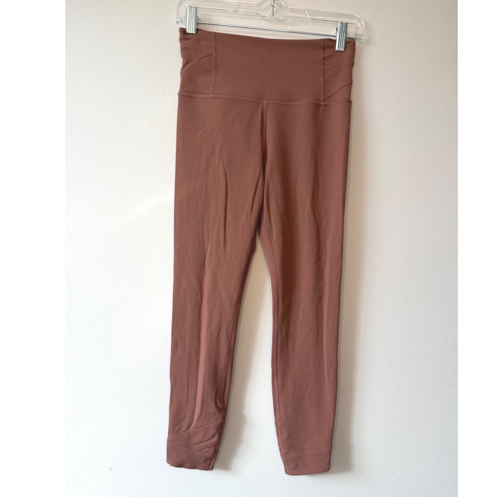 Athleta Elation Pirouette 7/8 Tight Mauve Brown High Rise Leggings Small